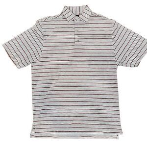 FootJoy FJ Men's Polo Golf Red‎ Black White Stripe Size Medium